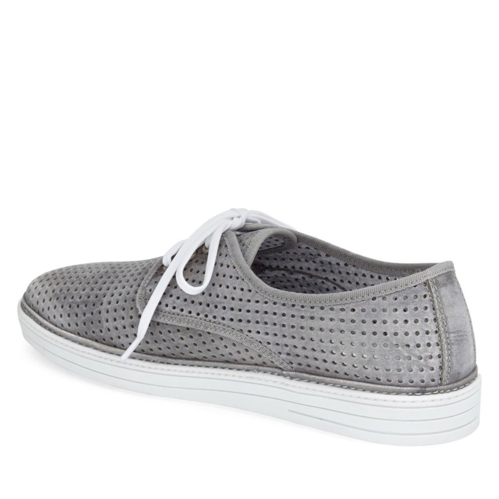 Bacco Bucci ITALY Perforated Suede Leather Sneakers Shoe Men's 11 NEW NIB Grey - Picture 2 of 13